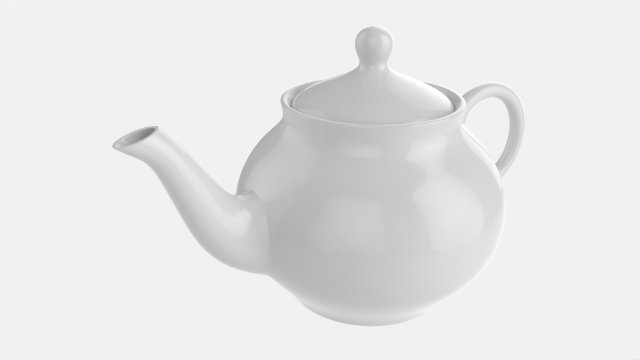 Classic Ceramic Teapot 01 3D Model .c4d .max .obj .3ds .fbx .stl .blend 