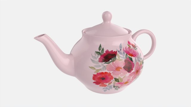 Classic Ceramic Teapot 03 3D Model .c4d .max .obj .3ds .fbx .stl .blend 