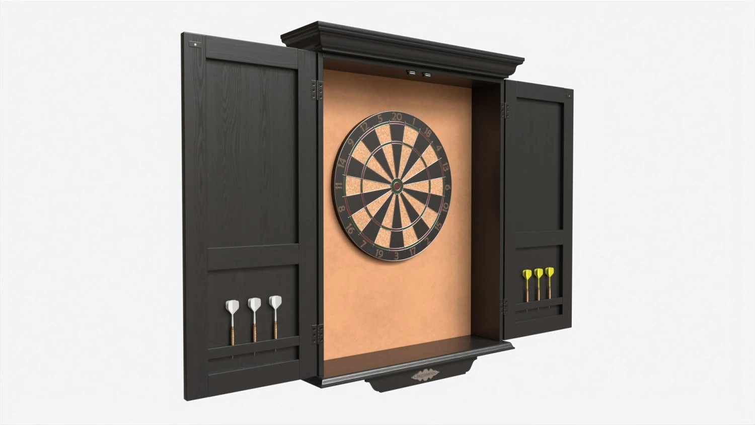 Dartboard Cabinet Classic Open 3D Model .c4d .max .obj .3ds .fbx .stl .blend 