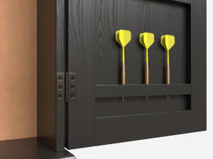 Dartboard Cabinet Classic Open 3D Model