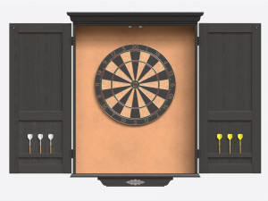 Dartboard Cabinet Classic Open Model 3D
