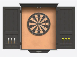 Dartboard Cabinet Classic Open 3D Model