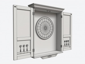 Dartboard Cabinet Classic Open Model 3D