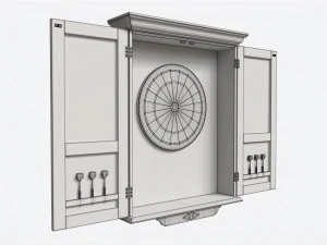 Dartboard Cabinet Classic Open 3D Model