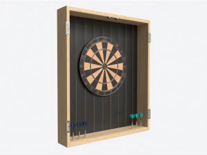 Dartboard Cabinet Minimalist 3D Model