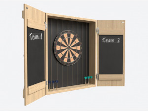 Dartboard Cabinet Minimalist Open 3D Model