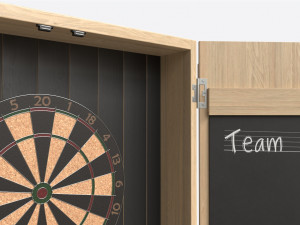 Dartboard Cabinet Minimalist Open 3D Model