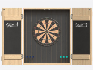Dartboard Cabinet Minimalist Open 3D Model