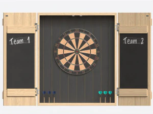Dartboard Cabinet Minimalist Open 3D Model