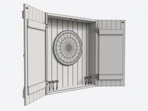 Dartboard Cabinet Minimalist Open 3D Model