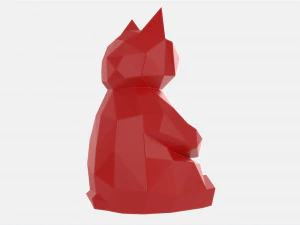 Decorative Stylized Lucky Cat Statuette 3D Model