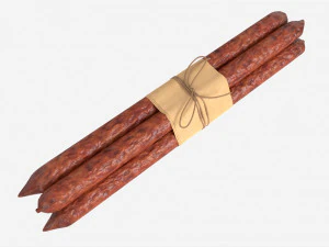 Salsichas Secas Embrulhadas e Amarradas Modelo 3D