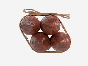 Dry Sausages Wrapped and Tied Model 3D