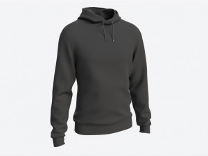 Hoodie for Men Mockup 01 Black Modelo 3D