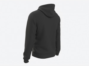 Hoodie for Men Mockup 01 Black Modelo 3D
