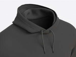 Hoodie for Men Mockup 01 Black Modelo 3D