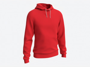 Hoodie for Men Mockup 01 Red Modelo 3D