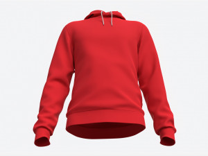 Hoodie for Men Mockup 01 Red 3D Модель