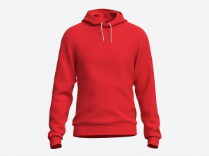 Hoodie for Men Mockup 01 Red 3D Модель
