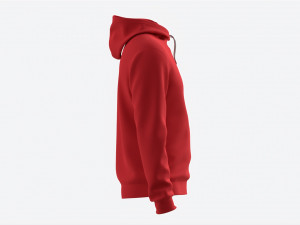 Hoodie for Men Mockup 01 Red 3D Модель