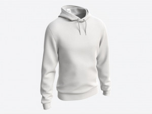 Hoodie for Men Mockup 01 White Modelo 3D