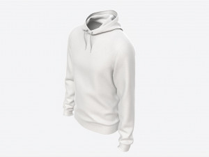 Hoodie for Men Mockup 01 White 3D Модель