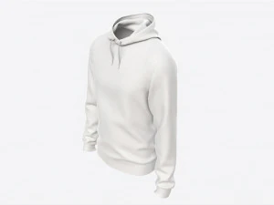 Hoodie for Men Mockup 01 White 3D Model