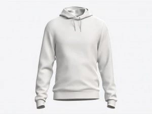 Hoodie for Men Mockup 01 White 3D Model