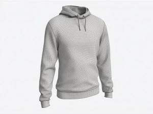 Hoodie for Men Mockup 01 White 3D Model