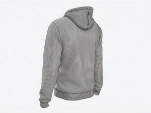 Hoodie for Men Mockup 01 White 3D Model