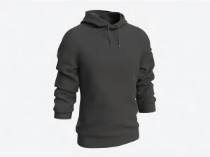 Moletom Masculino Mockup 02 Preto Modelo 3D