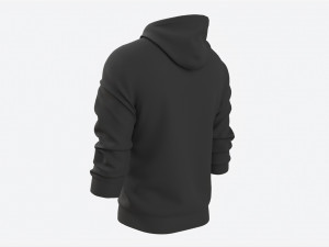 Hoodie for Men Mockup 02 Black 3D Model