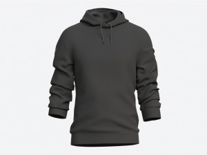 Hoodie for Men Mockup 02 Black 3D Model