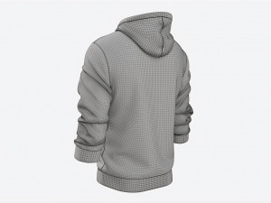 Hoodie for Men Mockup 02 Black 3D Model