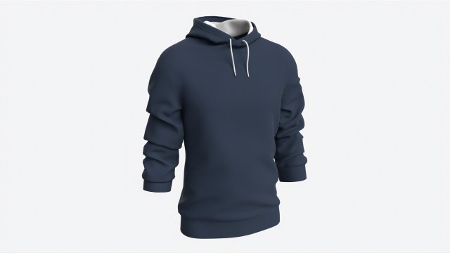Hoodie for Men Mockup 02 Navy 3Dモデル .c4d .max .obj .3ds .fbx .stl .blend 