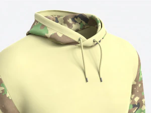Hoodie with Pockets for Men Mockup 01 3D Model
