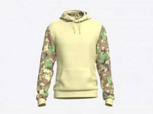 Hoodie with Pockets for Men Mockup 01 3D Model