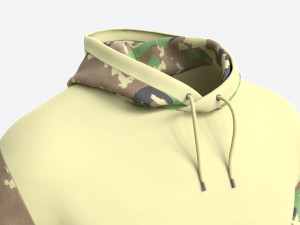 Hoodie with Pockets for Men Mockup 02 3D Модель