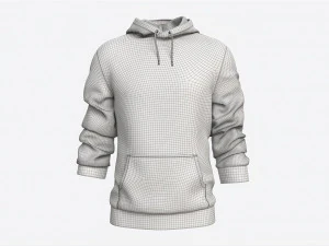 Hoodie with Pockets for Men Mockup 02 3D Model