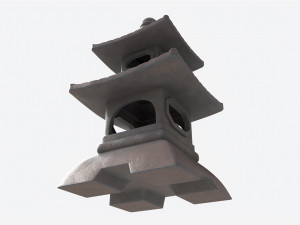 Japanese Stone Garden Lantern 01 3D Модель