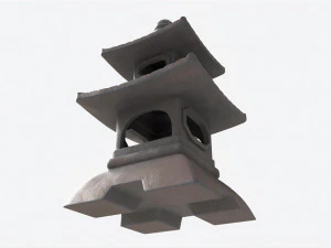 Japanese Stone Garden Lantern 01 3D Model