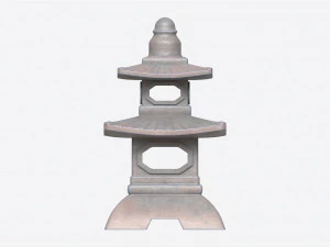 Japanese Stone Garden Lantern 01 3D Model