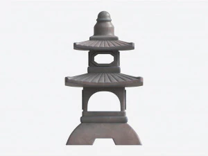 Japanese Stone Garden Lantern 01 3D Model
