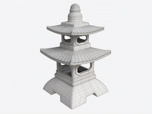 Japanese Stone Garden Lantern 01 3D Модель