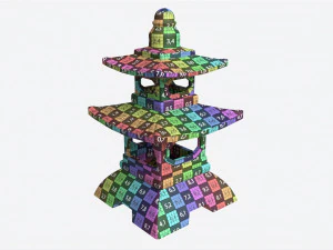 Japanese Stone Garden Lantern 01 3D Model