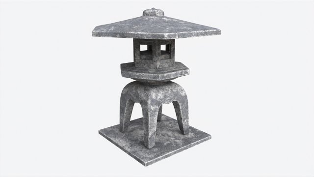 Japanese Stone Garden Lantern 02 Modèle 3D .c4d .max .obj .3ds .fbx .stl .blend 