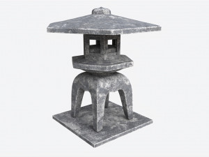 Japanese Stone Garden Lantern 02 3D Модель