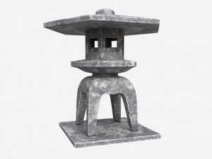 Japanese Stone Garden Lantern 02 Modèle 3D