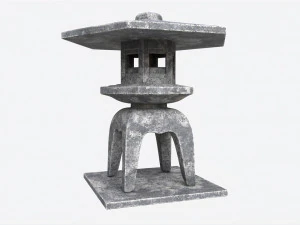 Japanese Stone Garden Lantern 02 3D Model