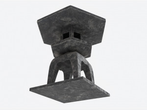 Japanese Stone Garden Lantern 02 Modèle 3D